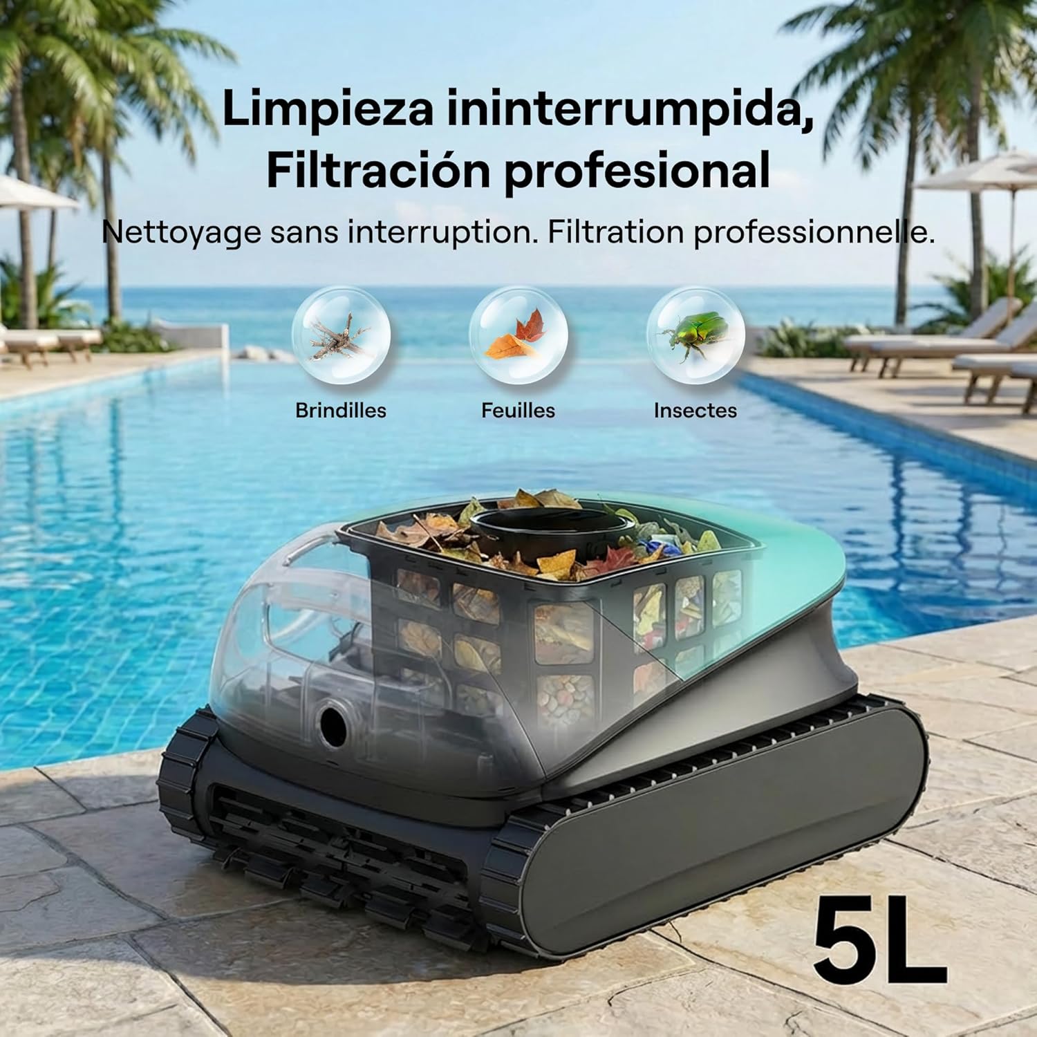 Beatbot - Sora 10 - robot piscine sans fil, 25700 LPH, filtre 5L