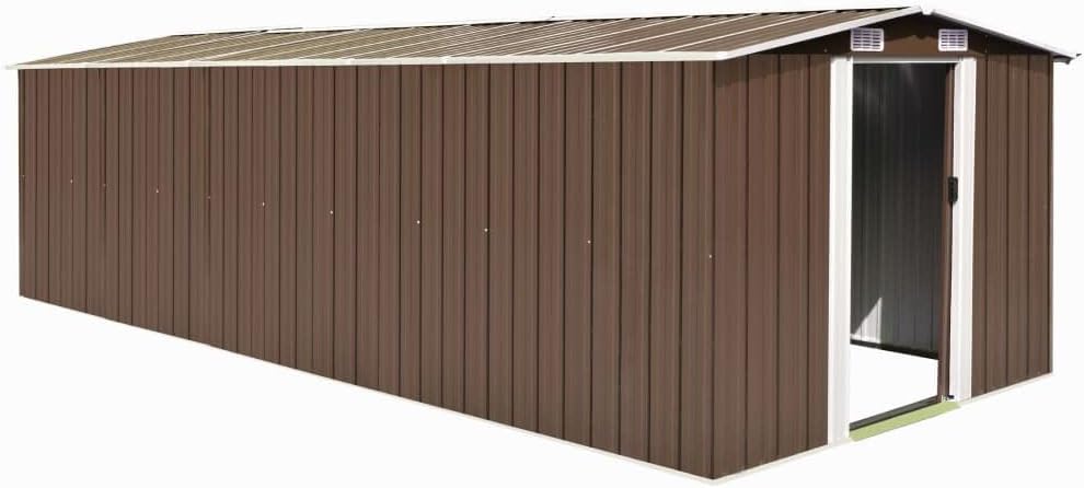 Générique Abri de Jardin 257x580x181 cm Métal Marron,Maison & Jardin, Pelouses & Jardins, Vie en extérieur, Structures extérieures, Cabanes & abris de Jardin, Brun (Poids 122.05KG)