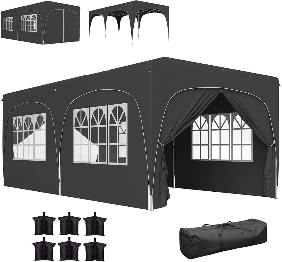 Outsunny - tonnelle pliante pop up - 3x6m - UPF50+, réglable, sac transport