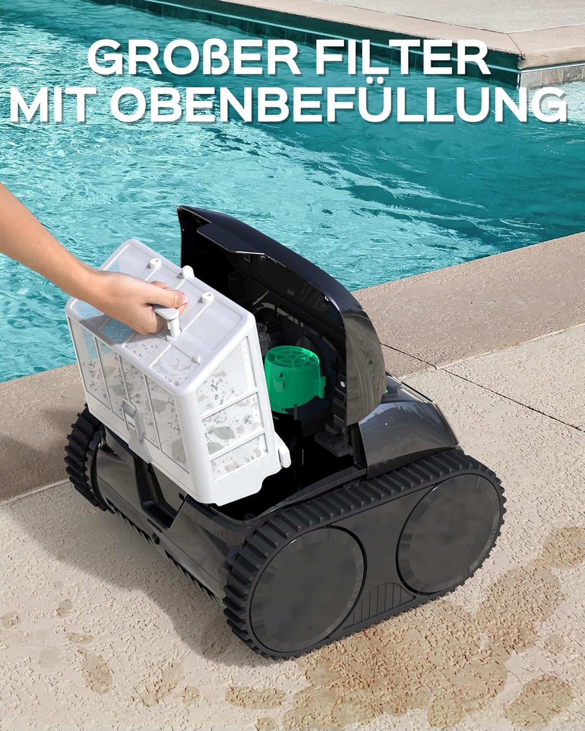 WYBOT - C1-Plus Robot Piscine Sans Fil - Nettoyage 4-en-1, Paroi & Ligne d'eau, 160min/160m², Navigation Intelligente, A