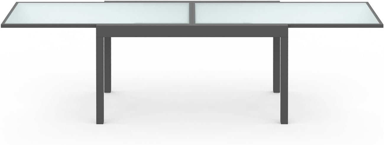 IDMarket - Madrid salon jardin, table extensible 135-270 cm, 12 chaises empilables, gris anthracite