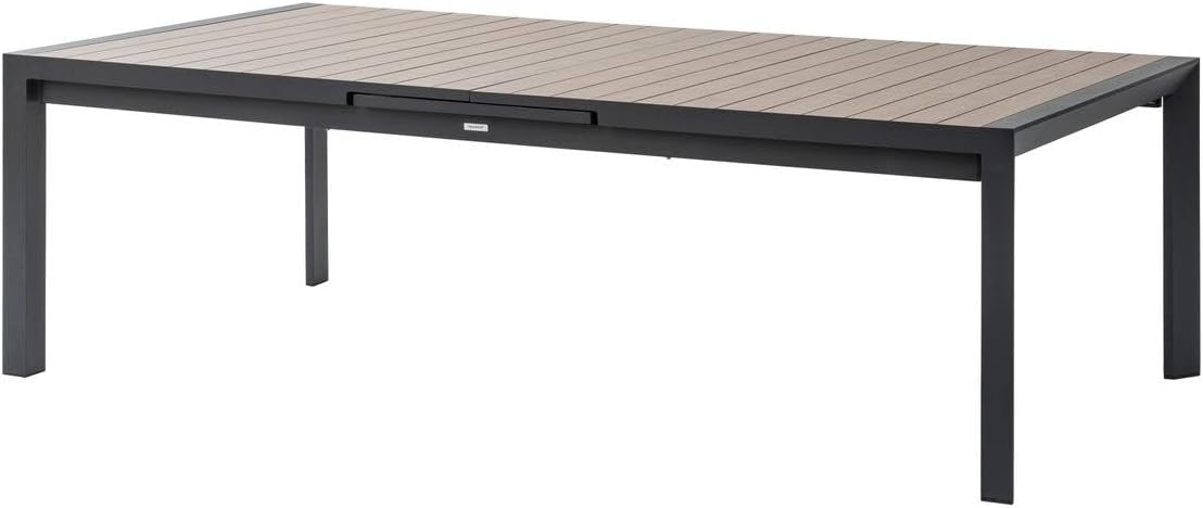 Hespéride - Evasion - grande table extensible 14 places - aluminium effet bois, rallonge, extérieur