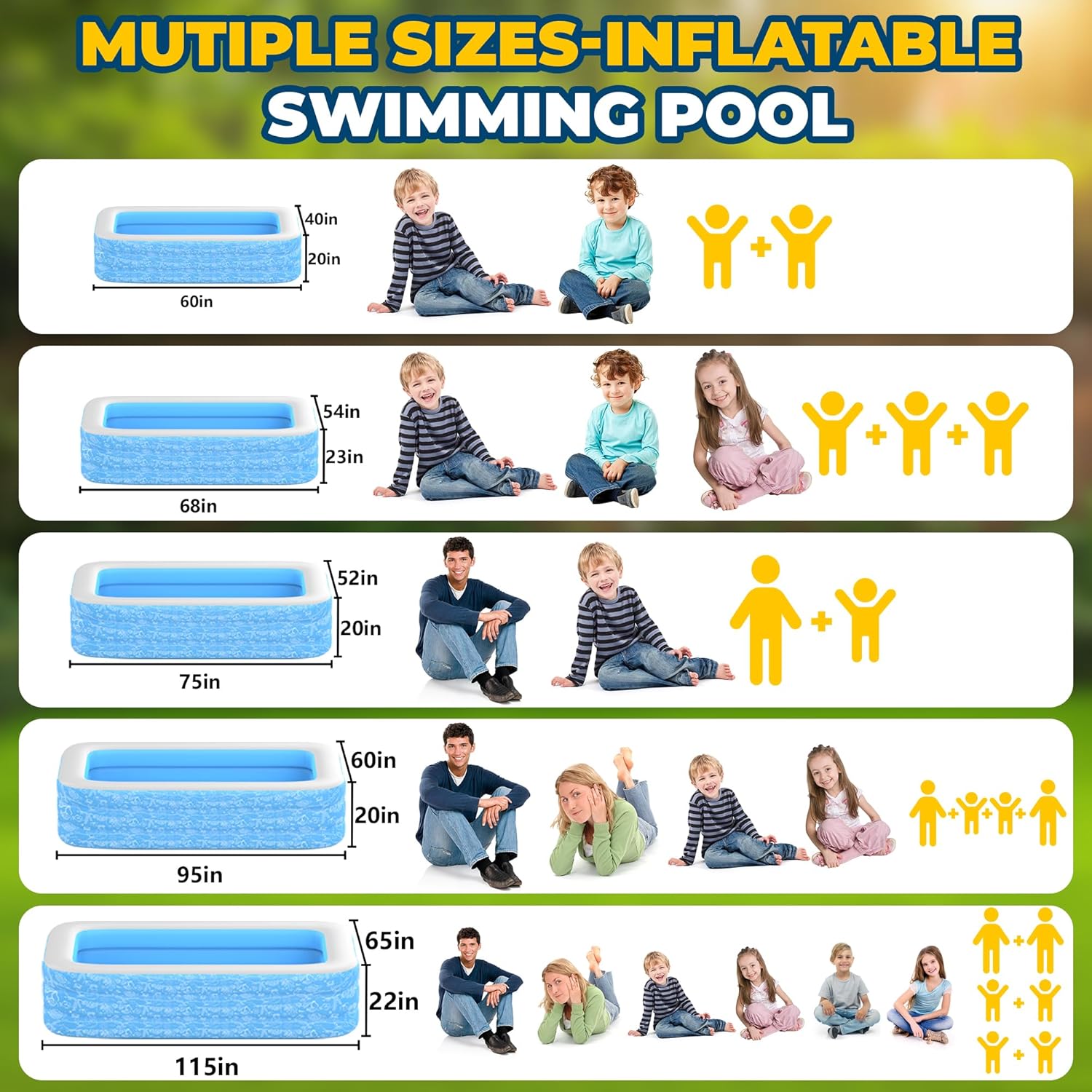 CACSPS Piscine gonflable pour adulte (160 cm)