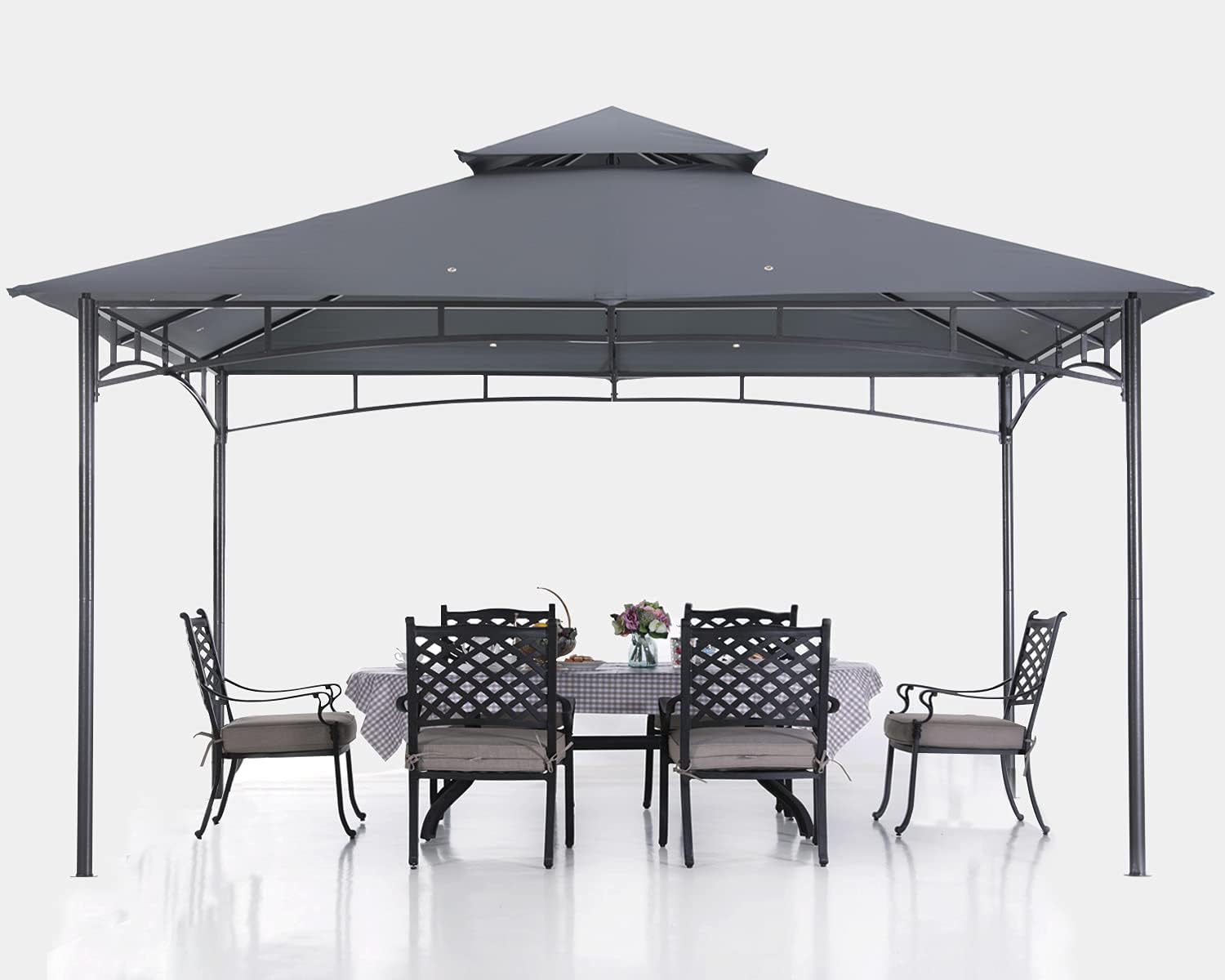 ABCCANOPY - Abri de jardin terrasse - 3 x 30,5 cm - acier, gris