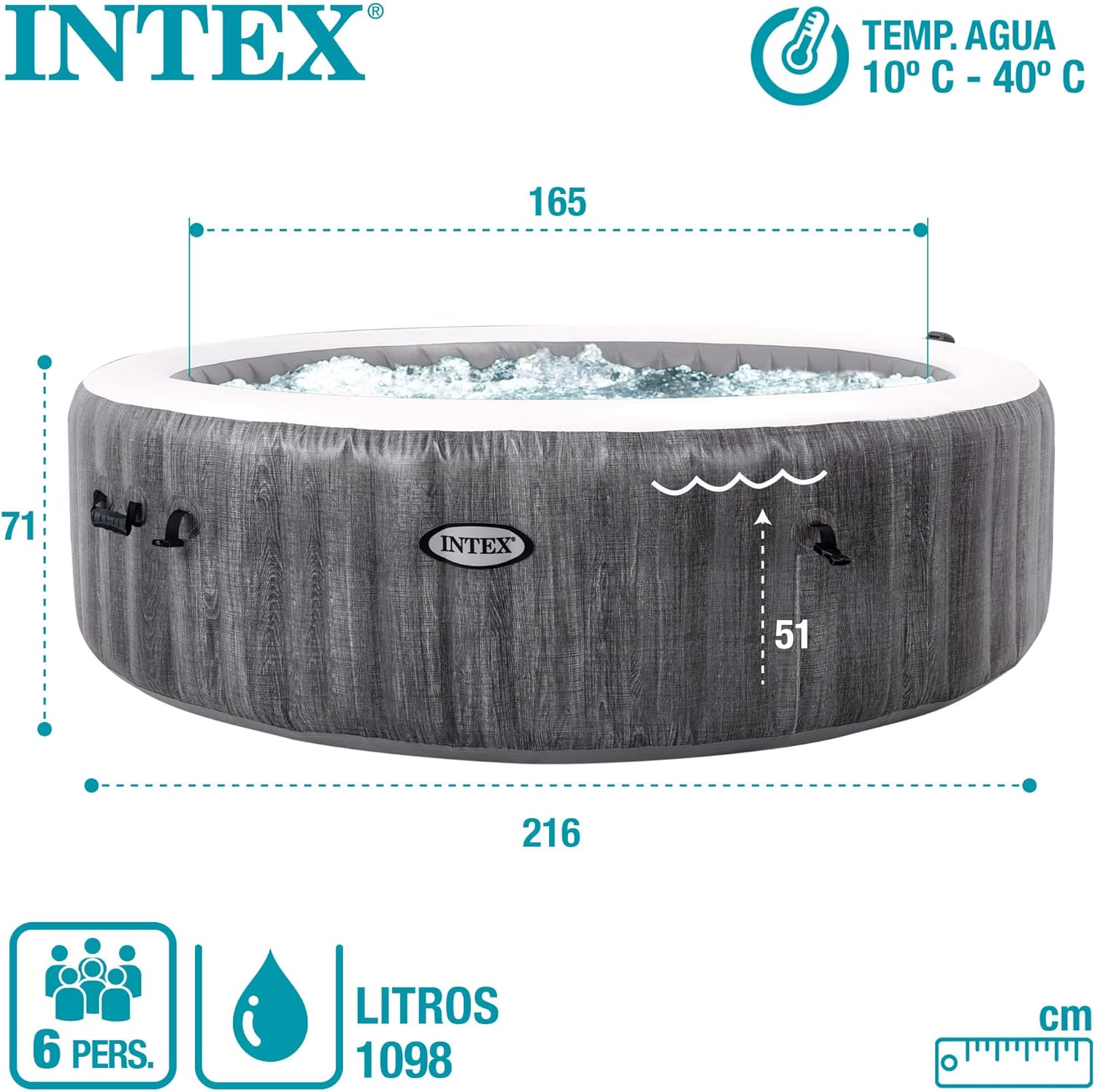 Intex - Pure Spa Baltik 6 places - grand spa gonflable - 28442EX