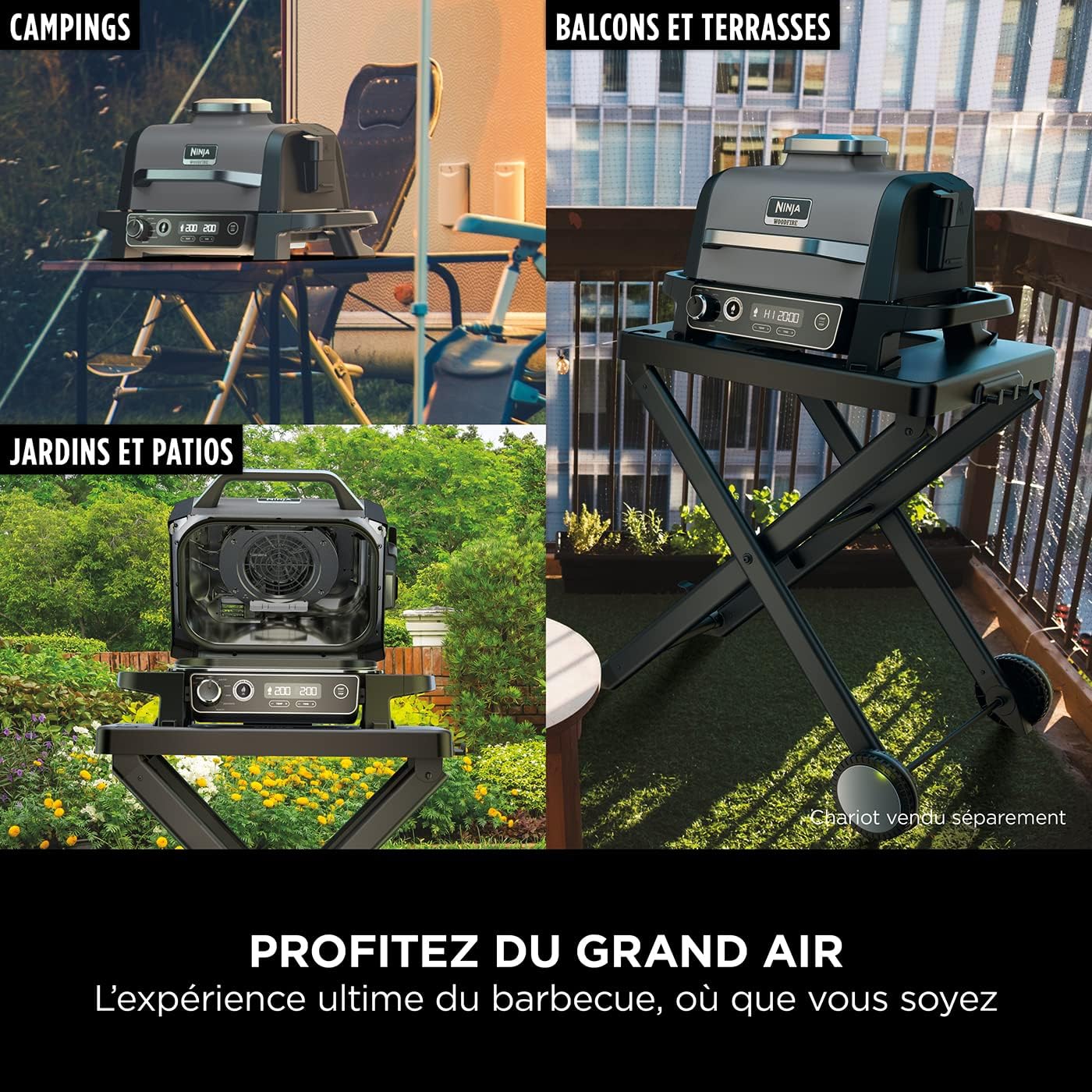Ninja - barbecue électrique 7en1, air fryer, portatif, OG701EU