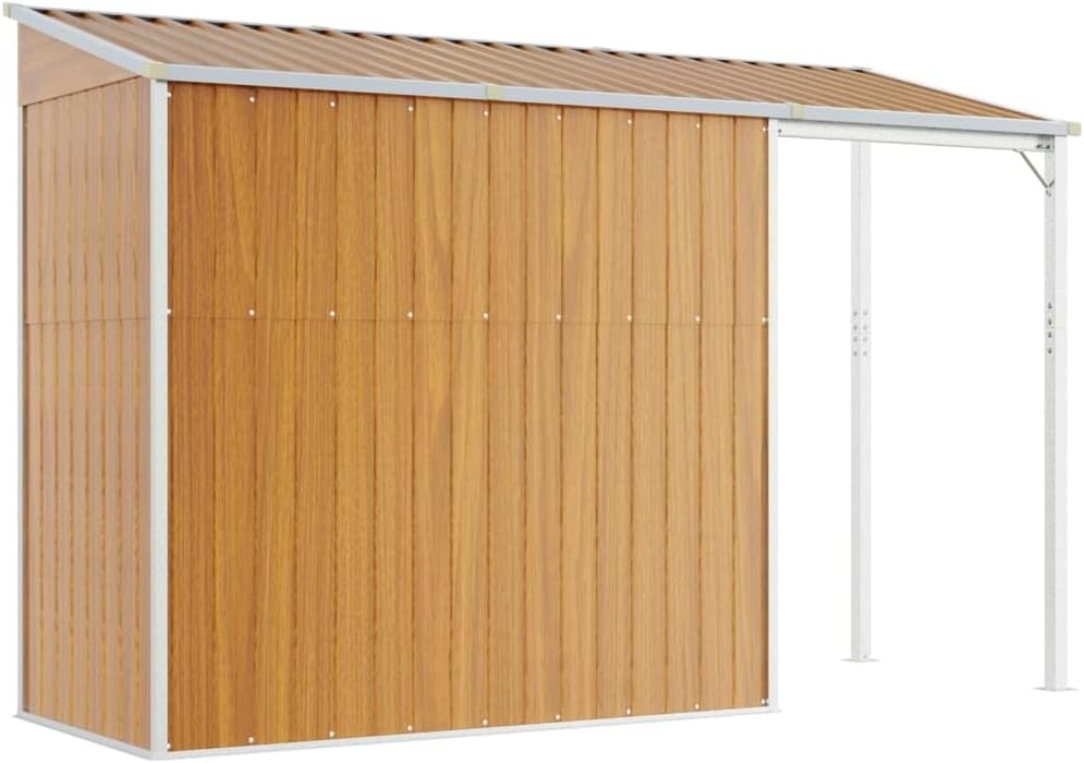 LAPOOH - Abri de Jardin toit prolongé 277x110,5x181cm marron clair
