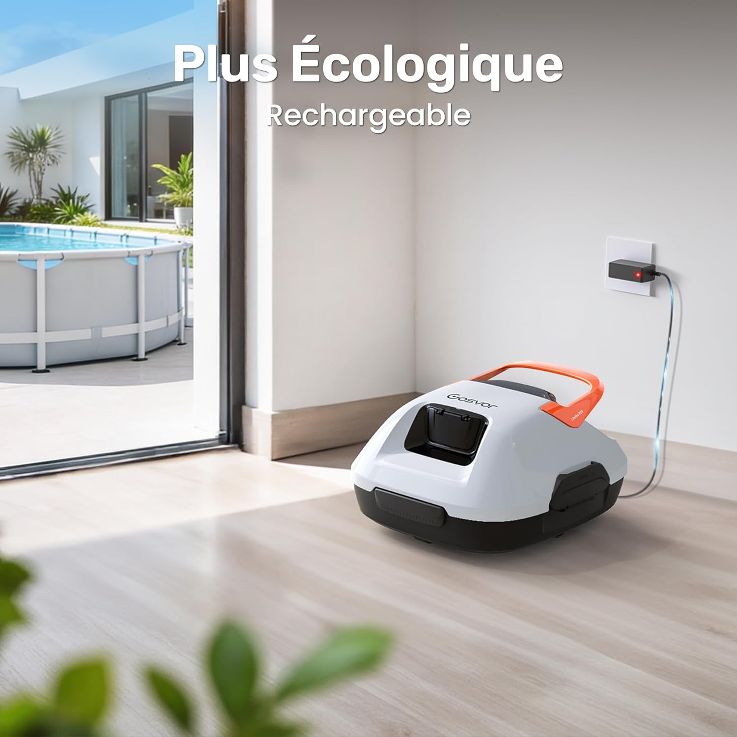 Gosvor - Robot piscine sans fil, 90 min d’autonomie, 80m², retour auto