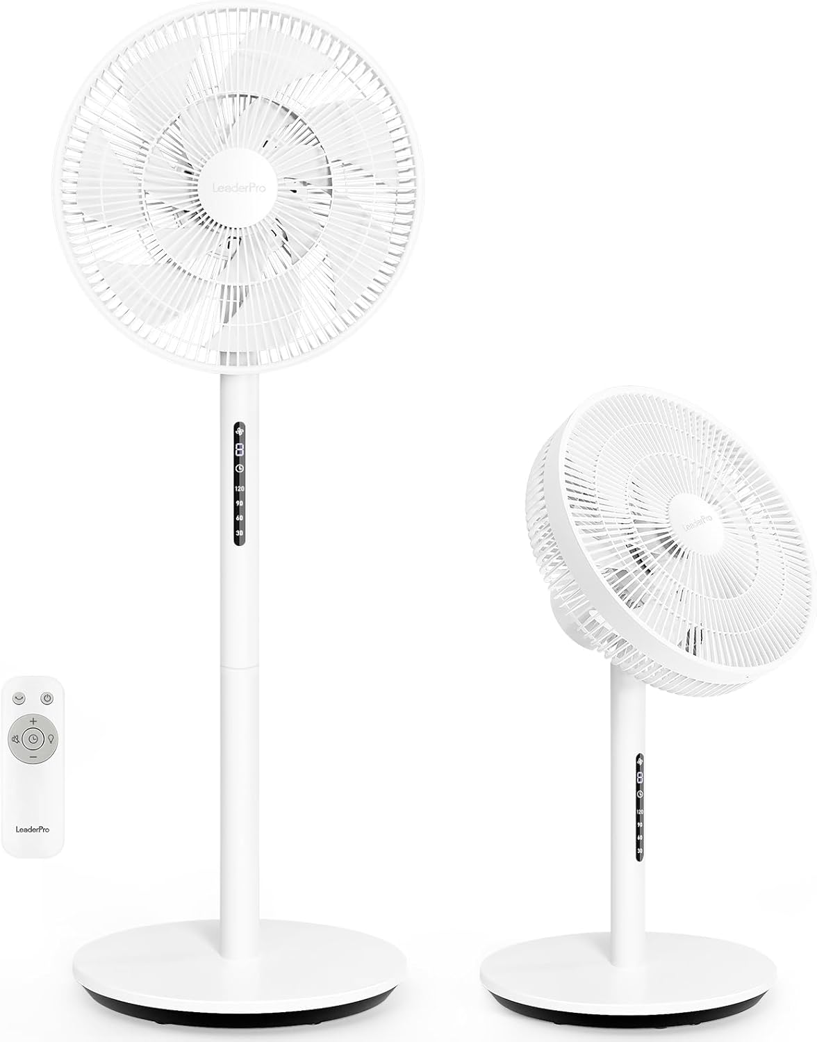 LeaderPro - ventilateur sur pied 120cm - 8 vitesses, télécommande, moteur DC