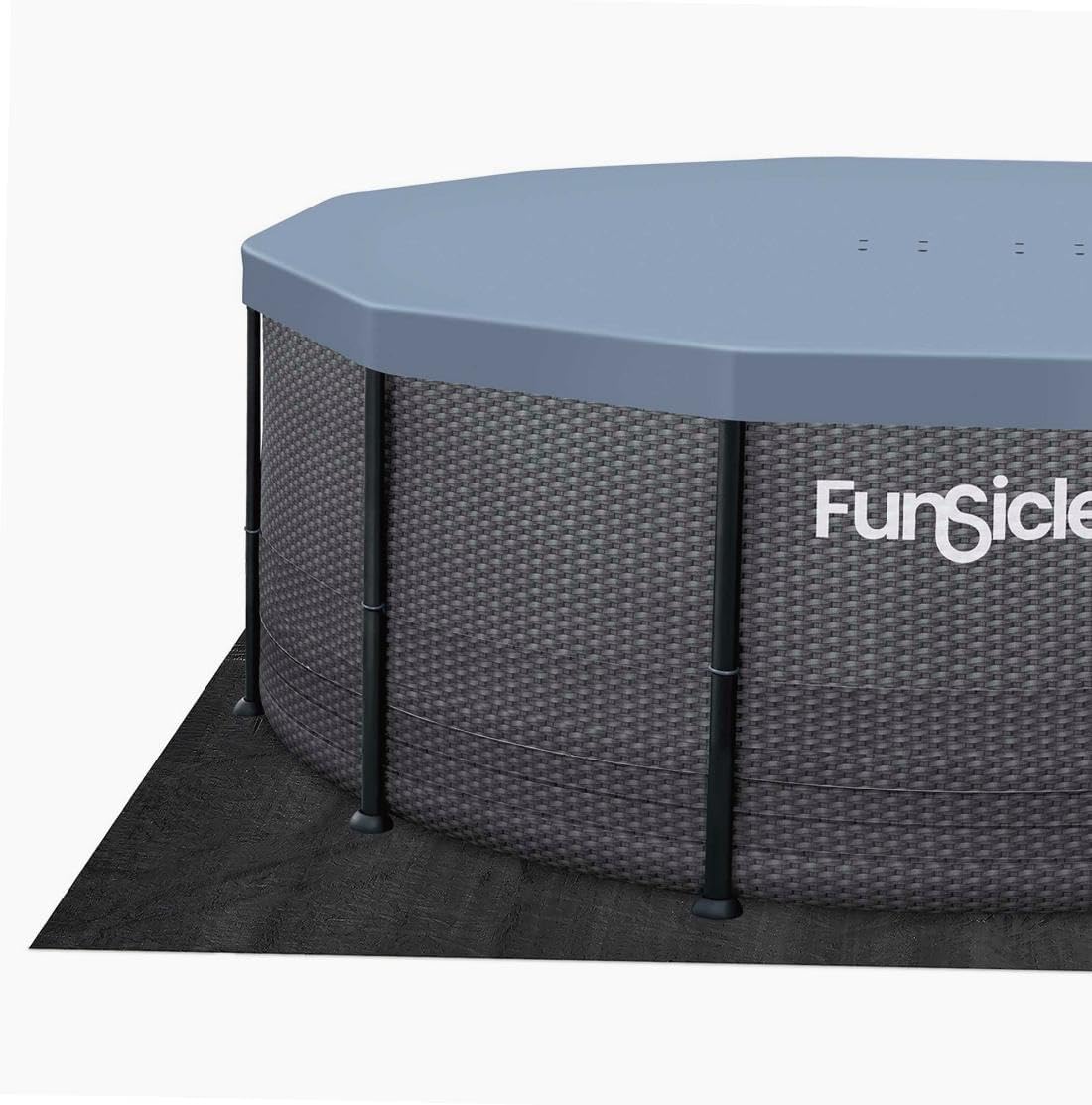 FUNSICLE Piscine Tubulaire Ronde Noire Ø3,66m x h1,22m
