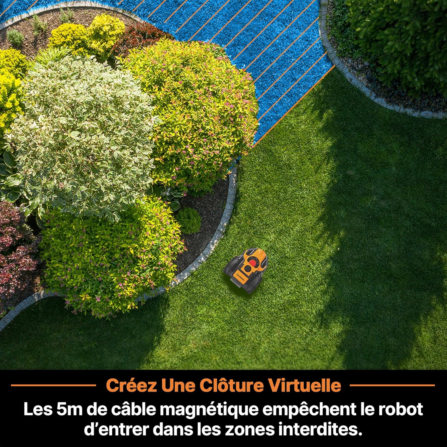Lawnmaster - OcuMow série 16 - 200㎡ - robot tondeuse sans fil, évite obstacles VBRM16 Plus