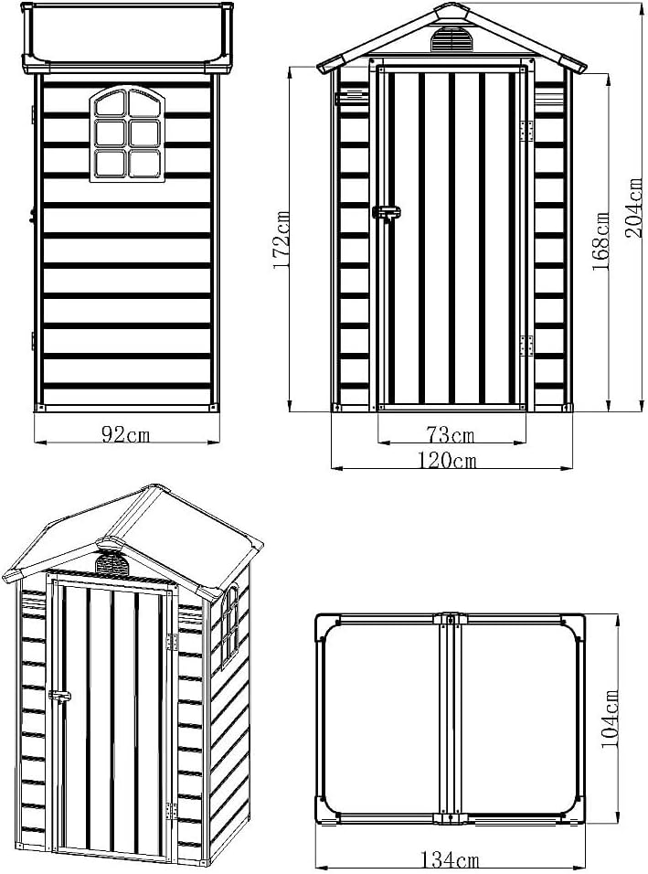 Vente-unique - abri de jardin résine anthracite 1,39 m², CESIO