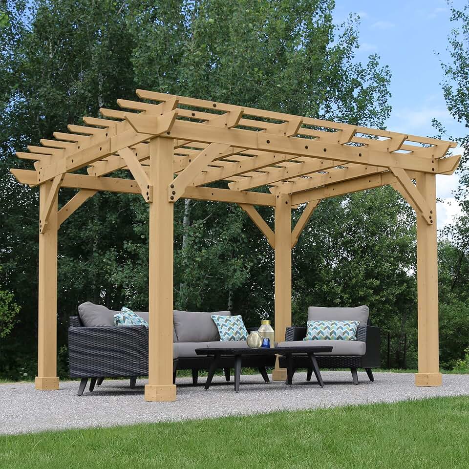 Yardistry - Pergola série classique - 10x12 ft - structure en bois premium