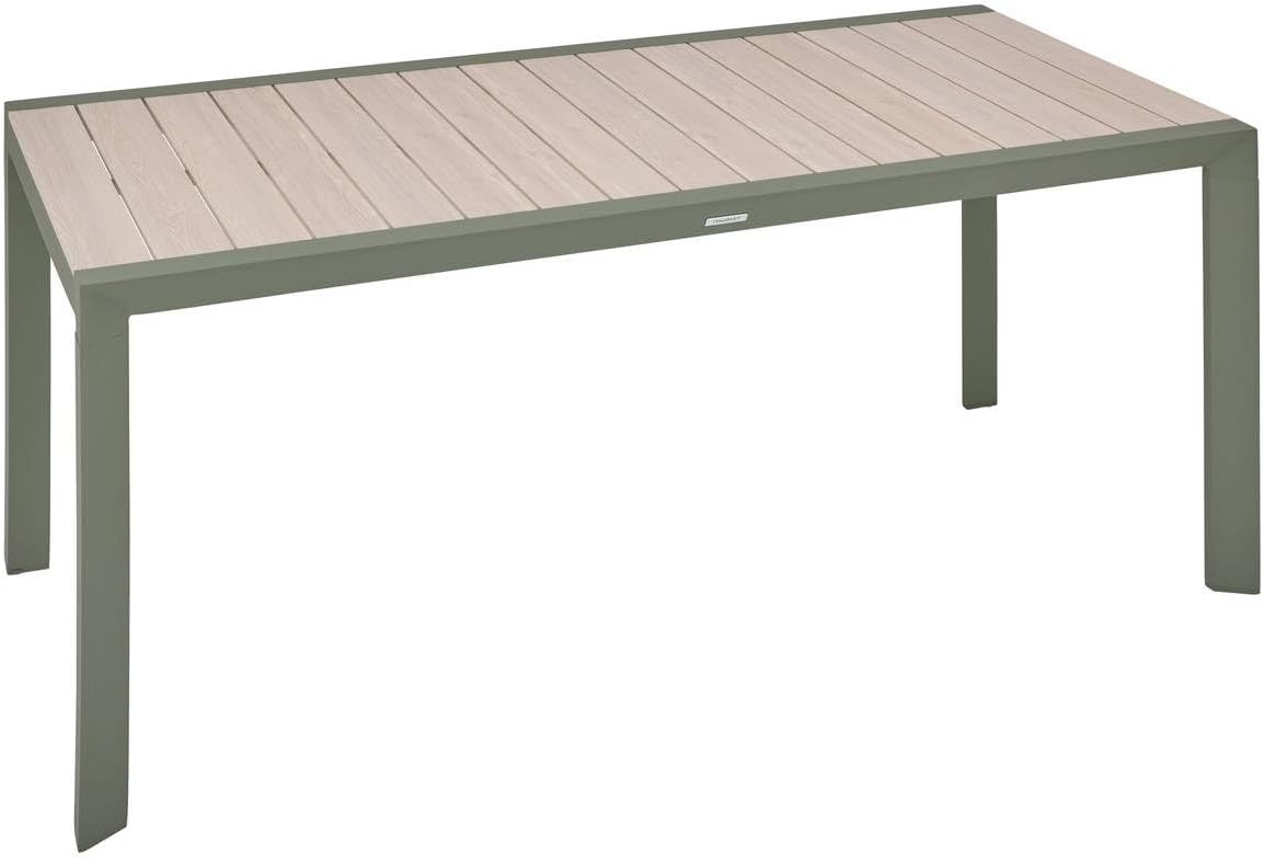 Hespéride - Table Evasion 6 places - 180x90 cm - alu beige lin/laurier