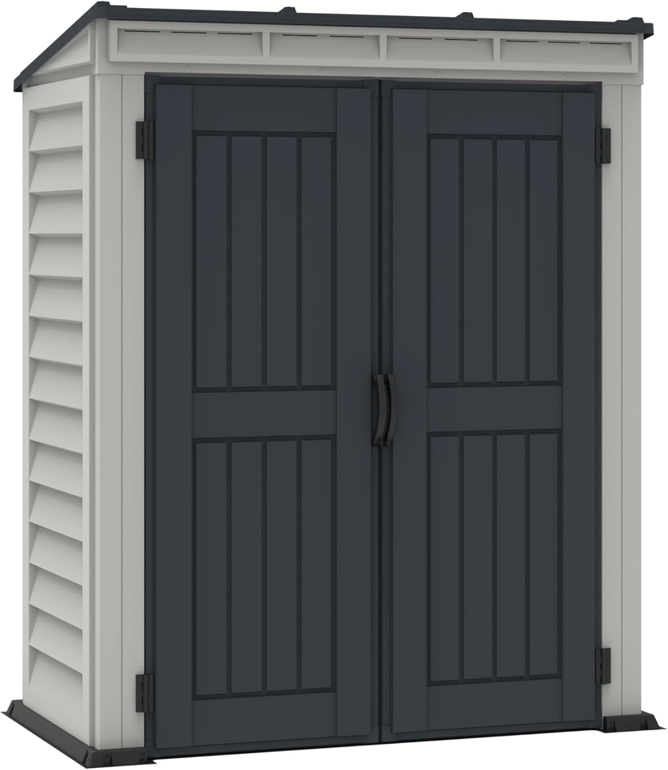 Duramax - YardMate Pent Roof PLUS - 5x3 - abri de jardin plastique, plancher inclus, toit métal, ignifuge, sans entretie