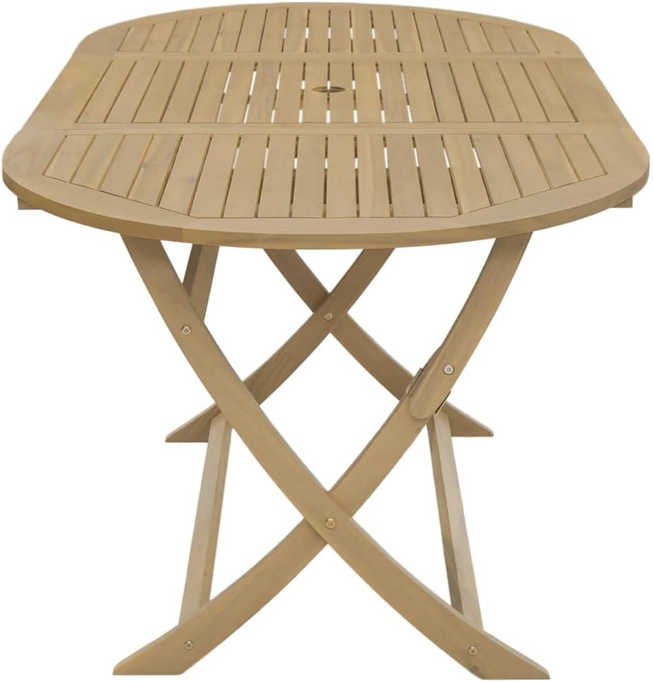 vidaXL - Table de jardin pliante, bois d'acacia, patio extérieur, moderne