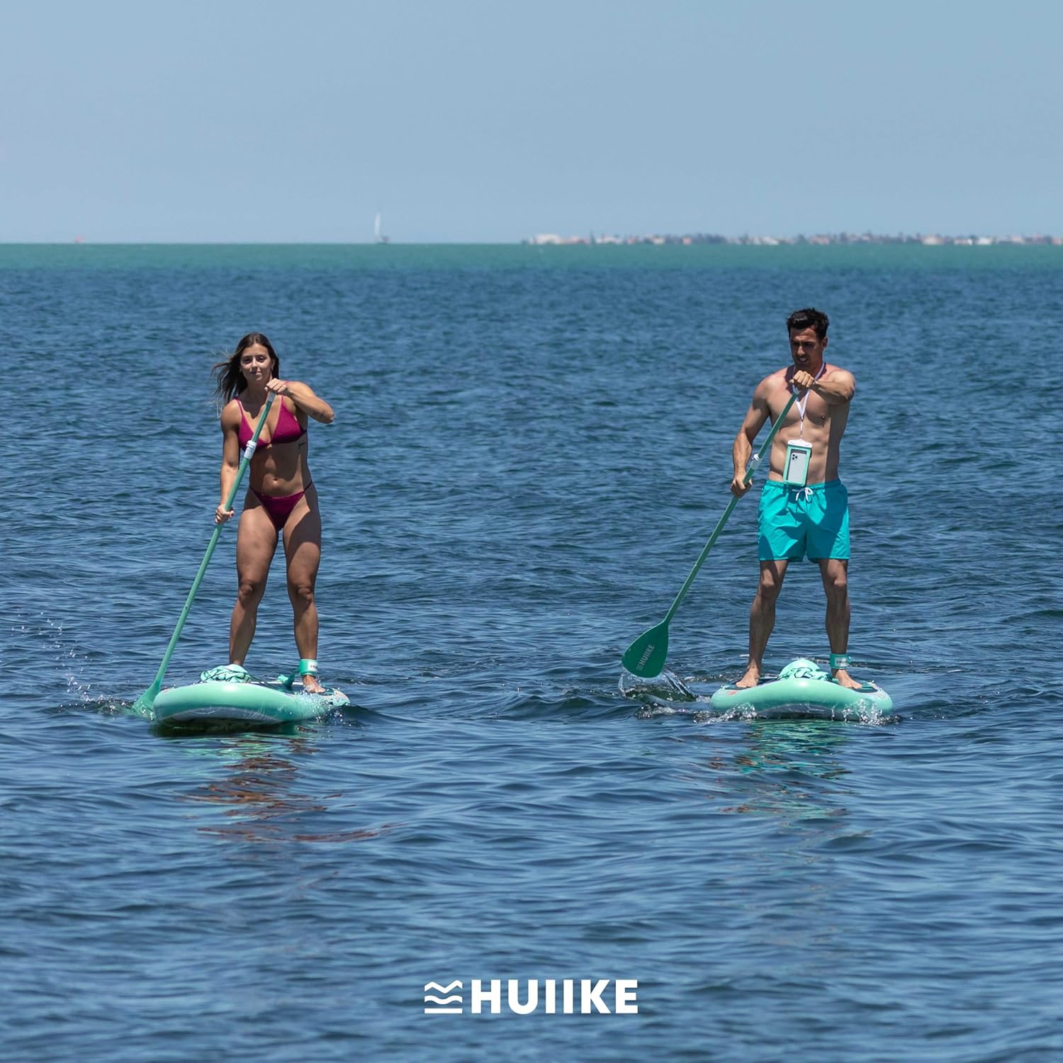 HUIIKE Paddle Gonflable Adulte avec Accessoires Inclus, Pagaie, Ailerons, Pompe. Planche de Stand Up Paddle Grande Stabilité et Résistance. 305 x 84 x 15 cm, Jusqu'à 130 kg