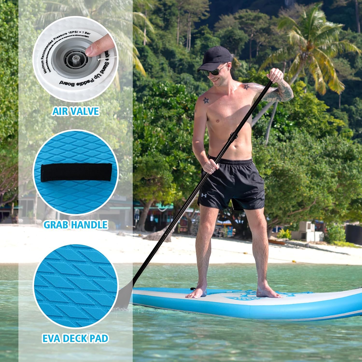 FEATH-R-LITE - Stand Up Paddle gonflable adulte - stable, accessoires complets