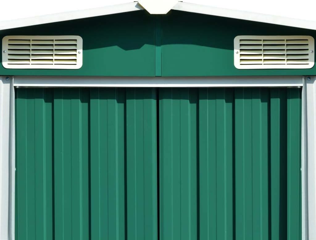 ShGaxin Abri de jardin extérieur en métal vert 257 x 580 x 181 cm