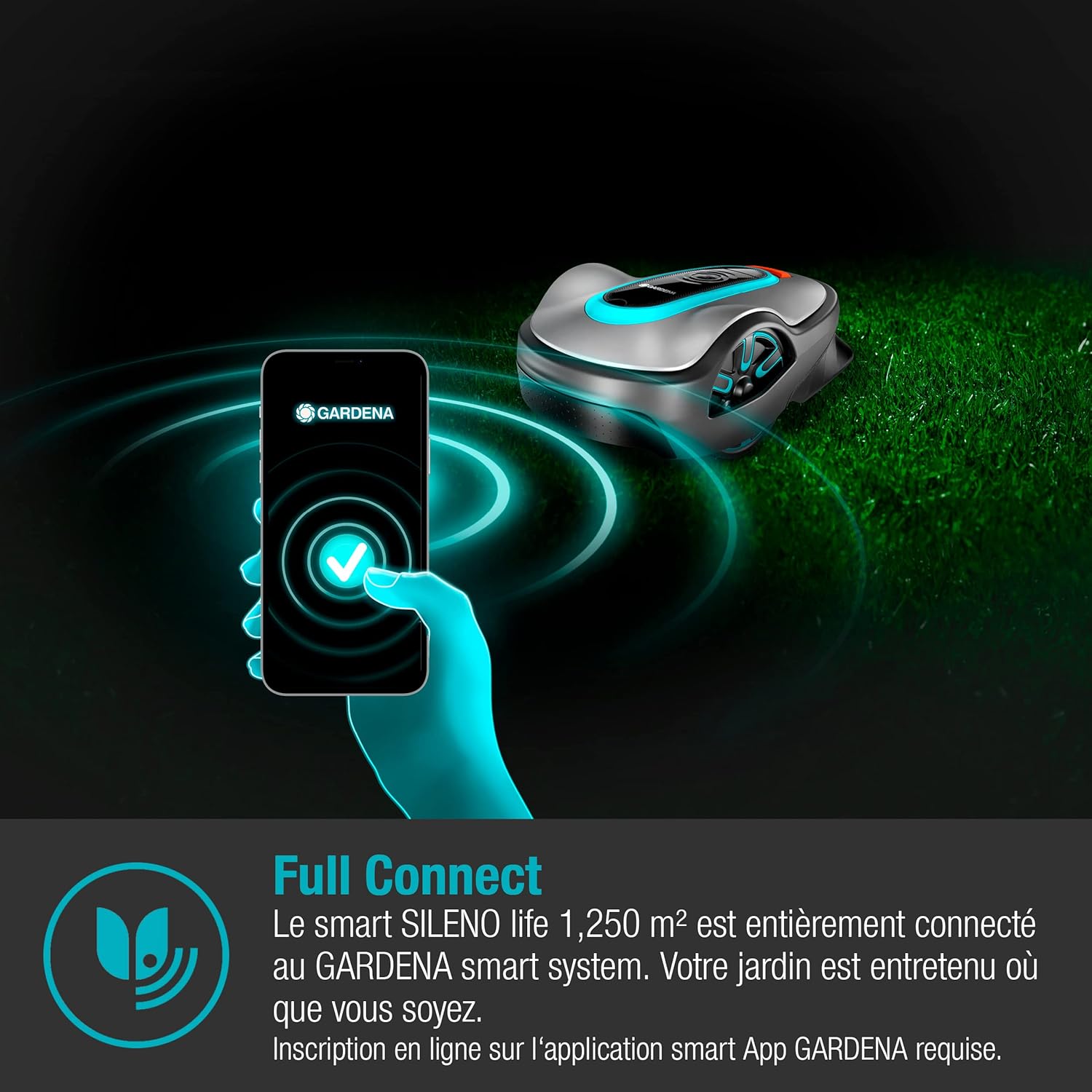 Gardena - Smart SILENO Life - 1500 m² - IA Lona, SensorControl, pentes 35%, passerelle smart - 19704-66
