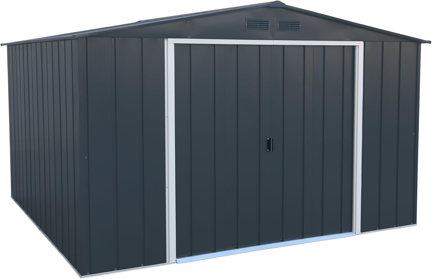 Duramax - ECO série - 10x10 pieds - abri jardin métal galvanisé, toit renforcé, anthracite, sans entretien - ECO10X10