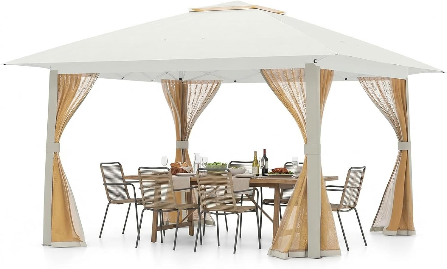 RELAX4LIFE - Tonnelle pliante 4x4 m - moustiquaire, tissu anti-UV