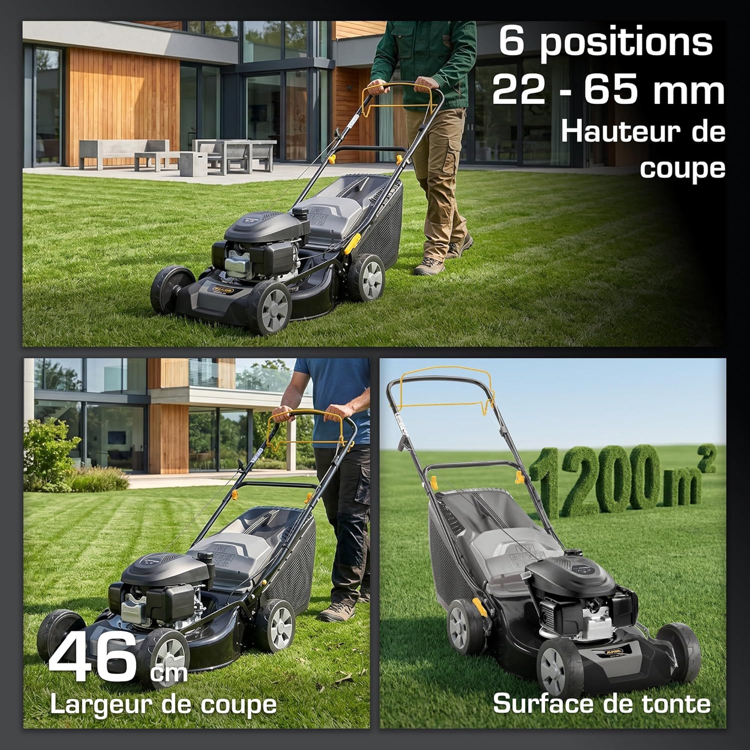 Alpina - tondeuse essence Series AL4 - 46cm coupe, 60L bac, moteur 145cc AL4 46 SH