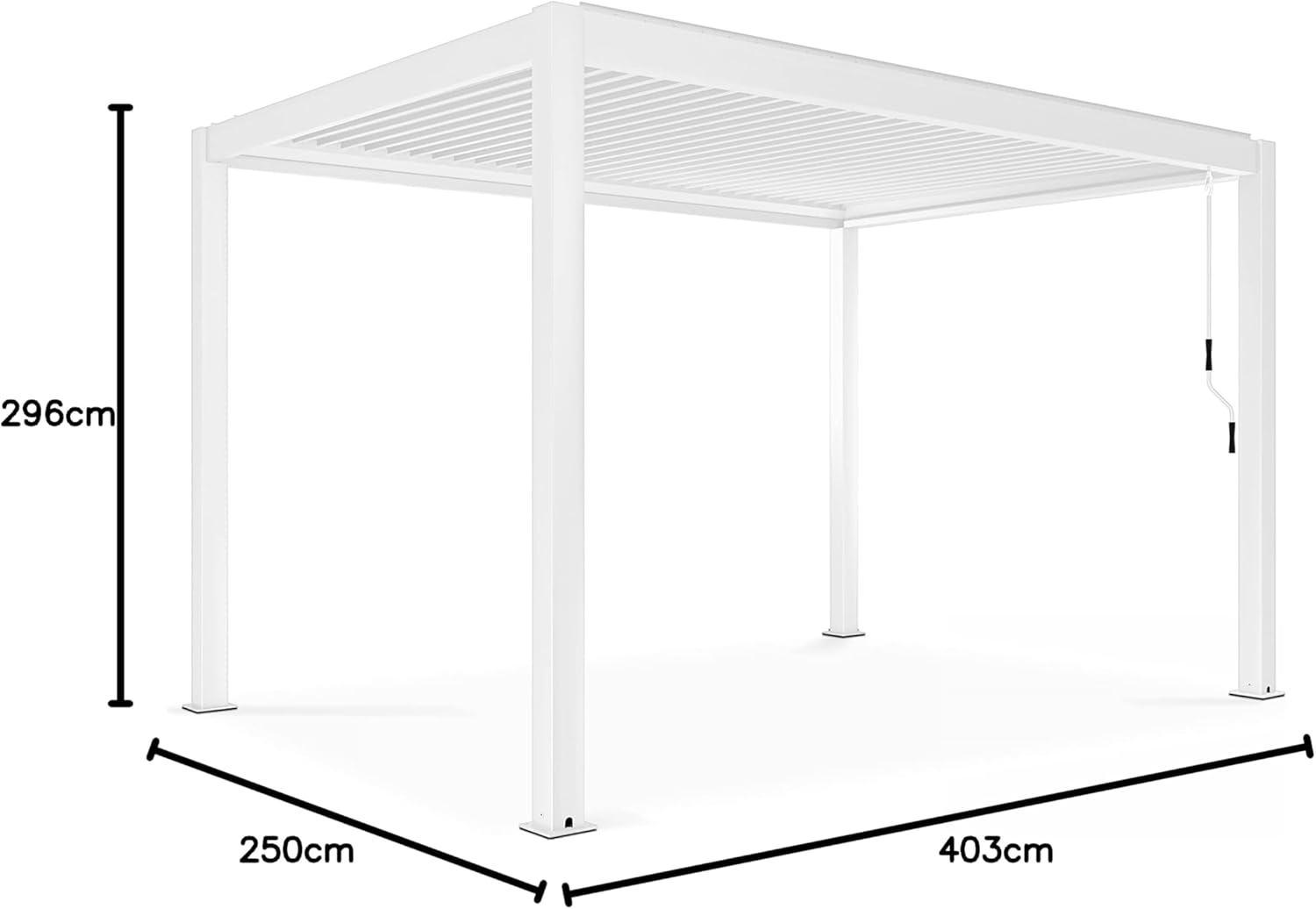 Oviala - Pergola bioclimatique autoportée blanche - 3x4m - résistance météo