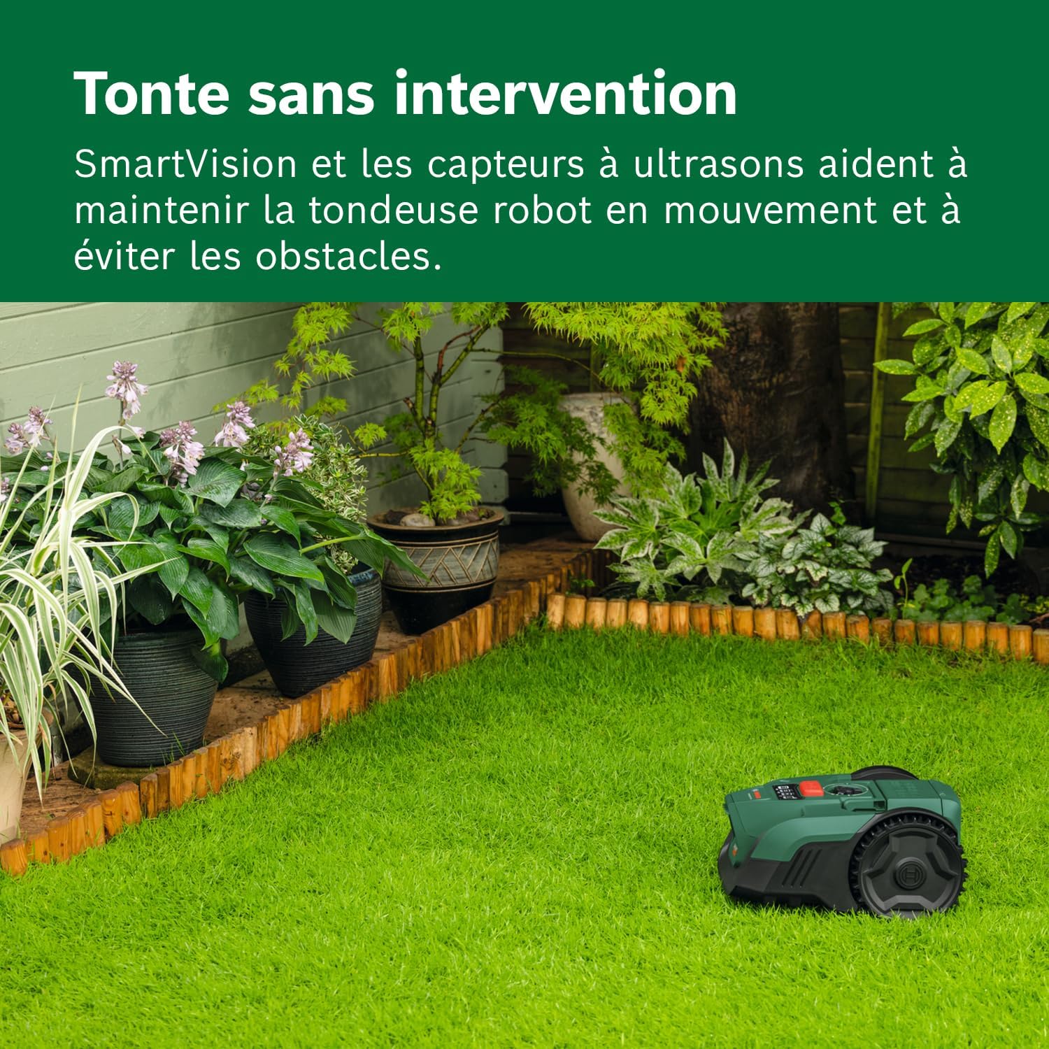 Bosch - Tondeuse robot série VISIMOW - 16 cm - 100 m², coupe 20-60 mm - VISIMOW18V-100