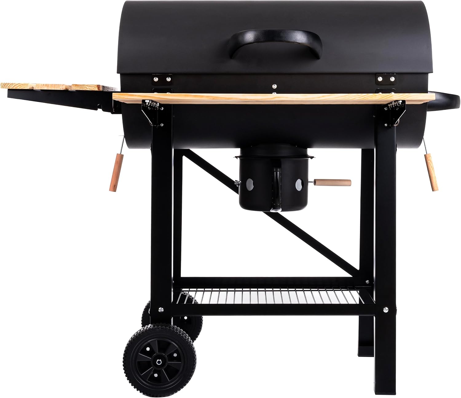 LEHMANN - Barbecue XL avec couvercle, étagères bois, roulettes, 69207