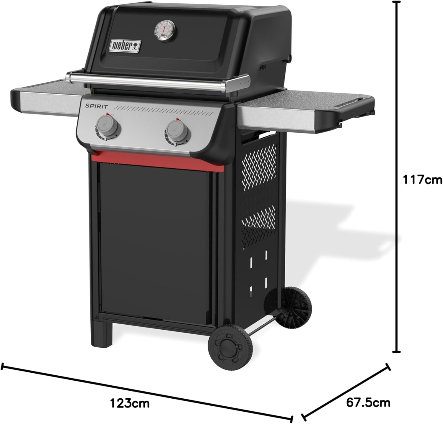 Weber - Spirit E-210 - 51x46 cm - 2 brûleurs, tablettes intégrées