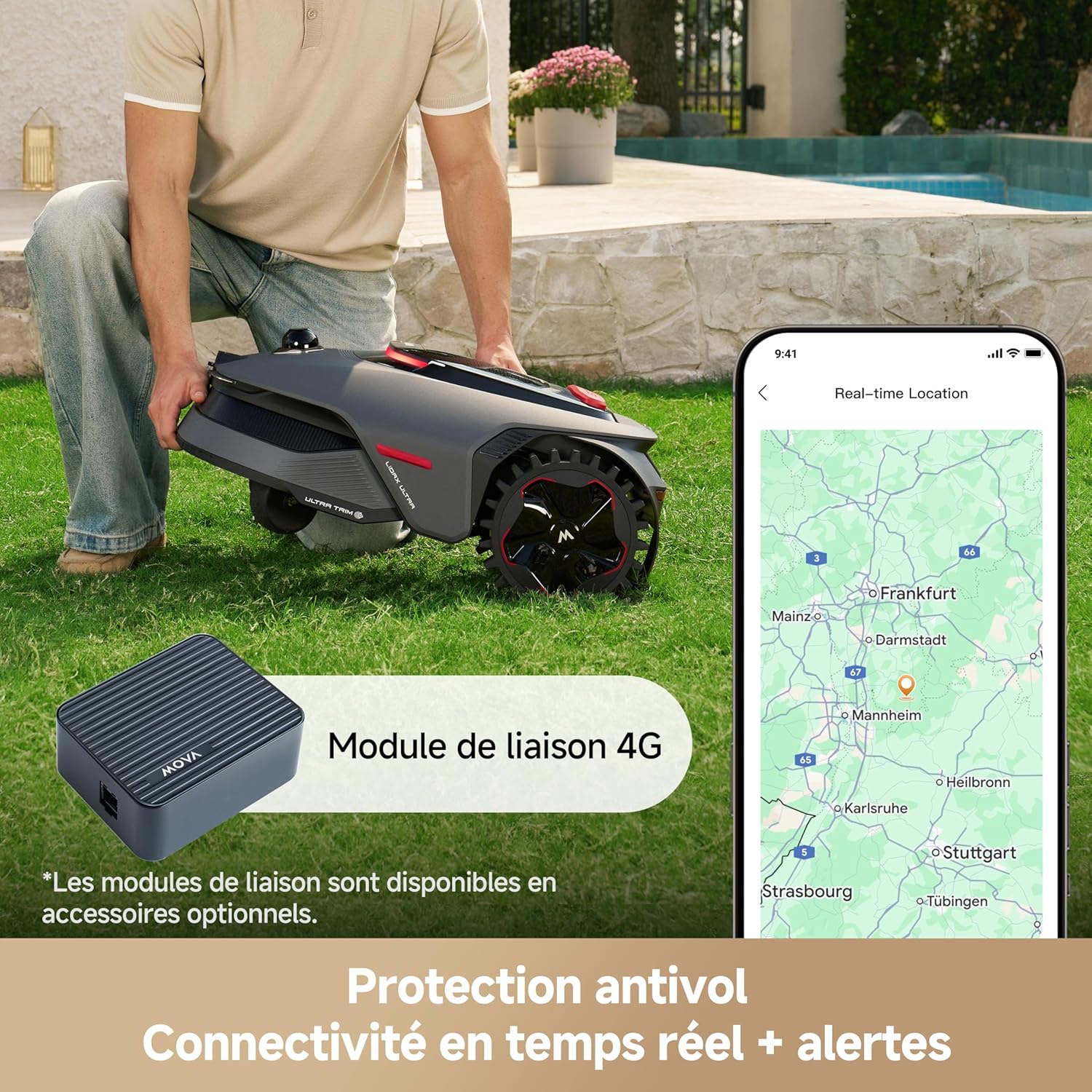 MOVA - LiDAX Ultra 1200 - 1200 m² - IA, LiDAR 3D, coupe bordure, sécurité - LiDAX Ultra 1200