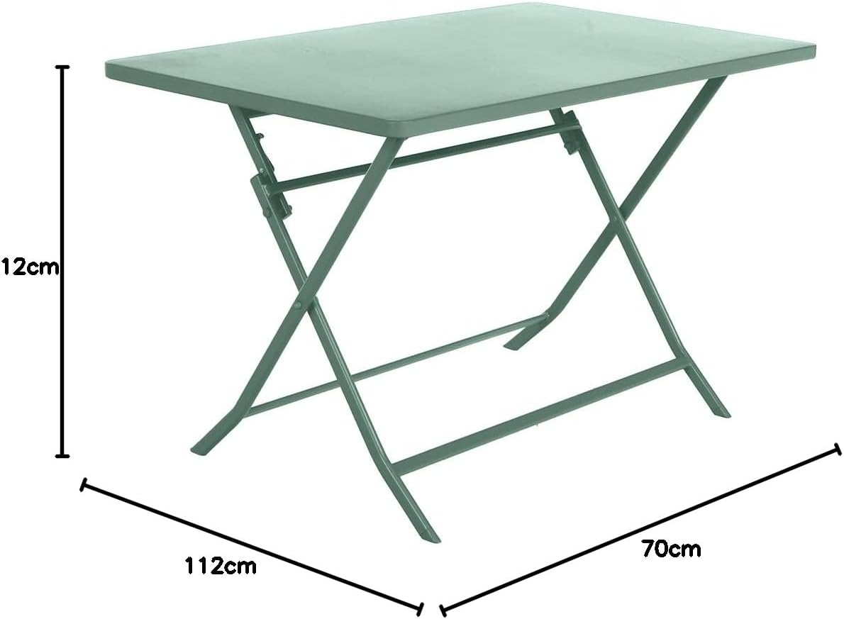 Hespéride - Greensboro - table pliante 4 places acier vert olive