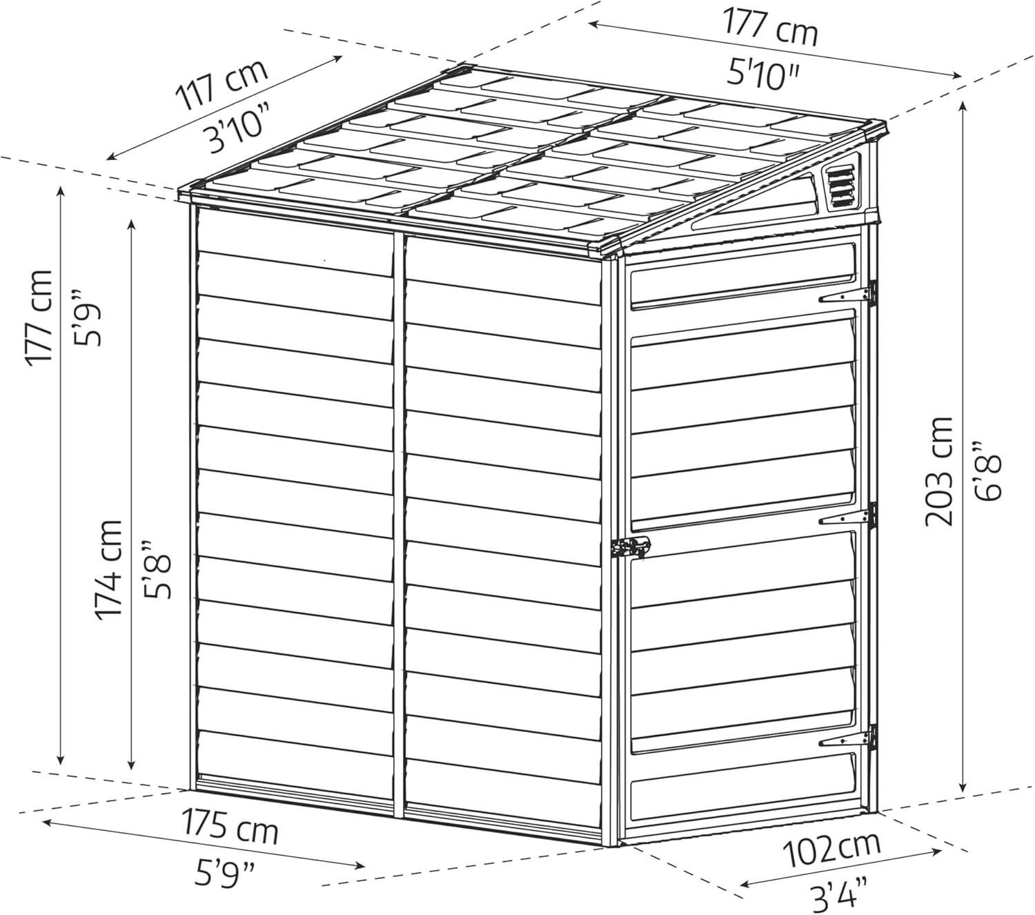 Palram - Canopia Skylight Pent - 2.1m² - alu & polycarbonate gris