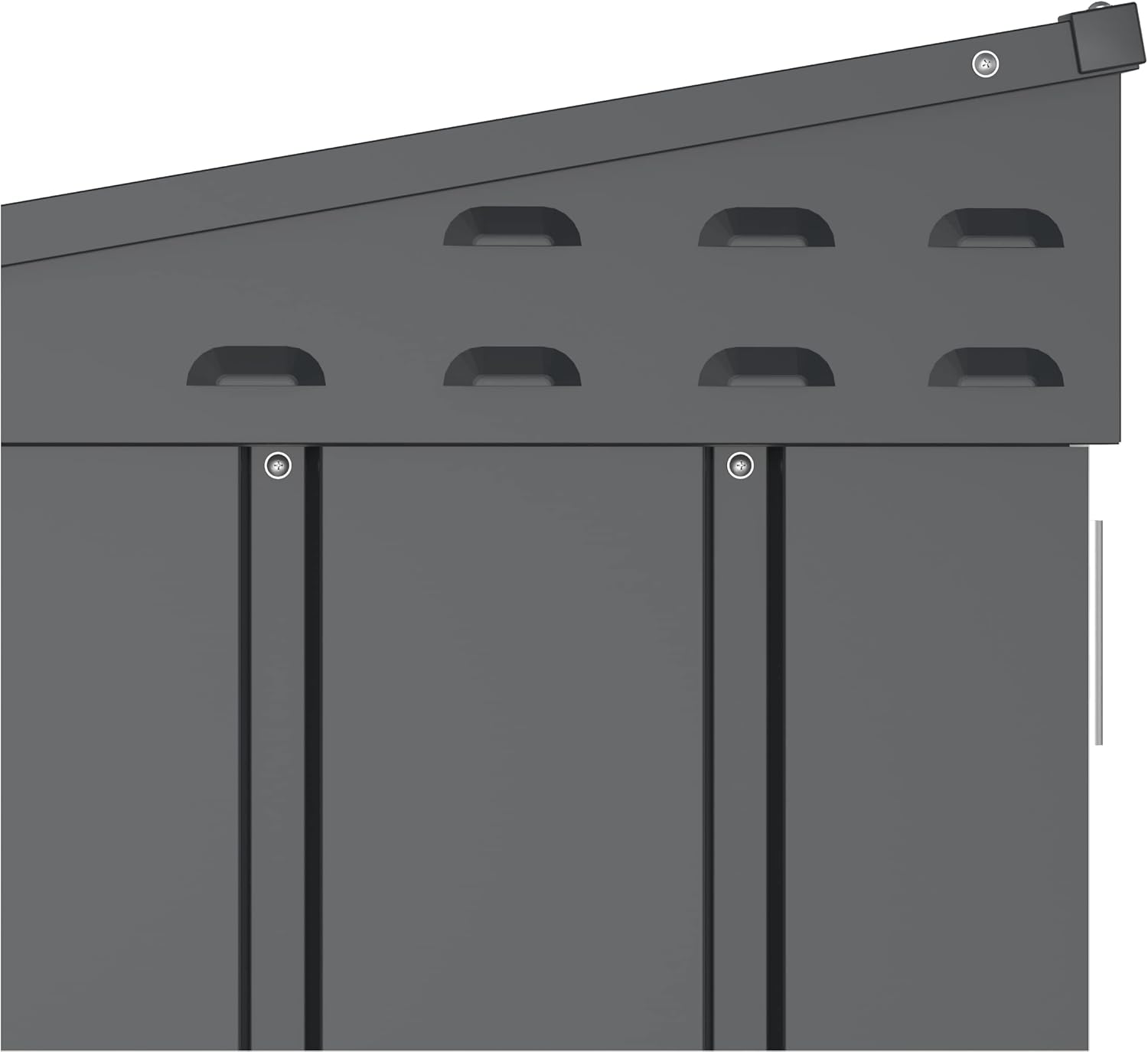Duramax abri pour poubelles pour 3 avec ouverture par le haut et portes doubles verrouillables, abri de jardin en métal, cachettes pour poubelles, Abri pour poubelles, 214x101x133 cm, anthracite