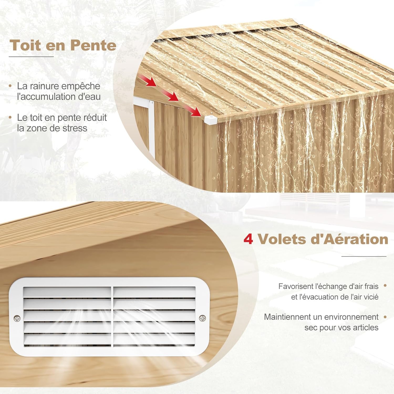 COSTWAY - Abri de jardin acier 259x196x184cm porte coulissante 5m²
