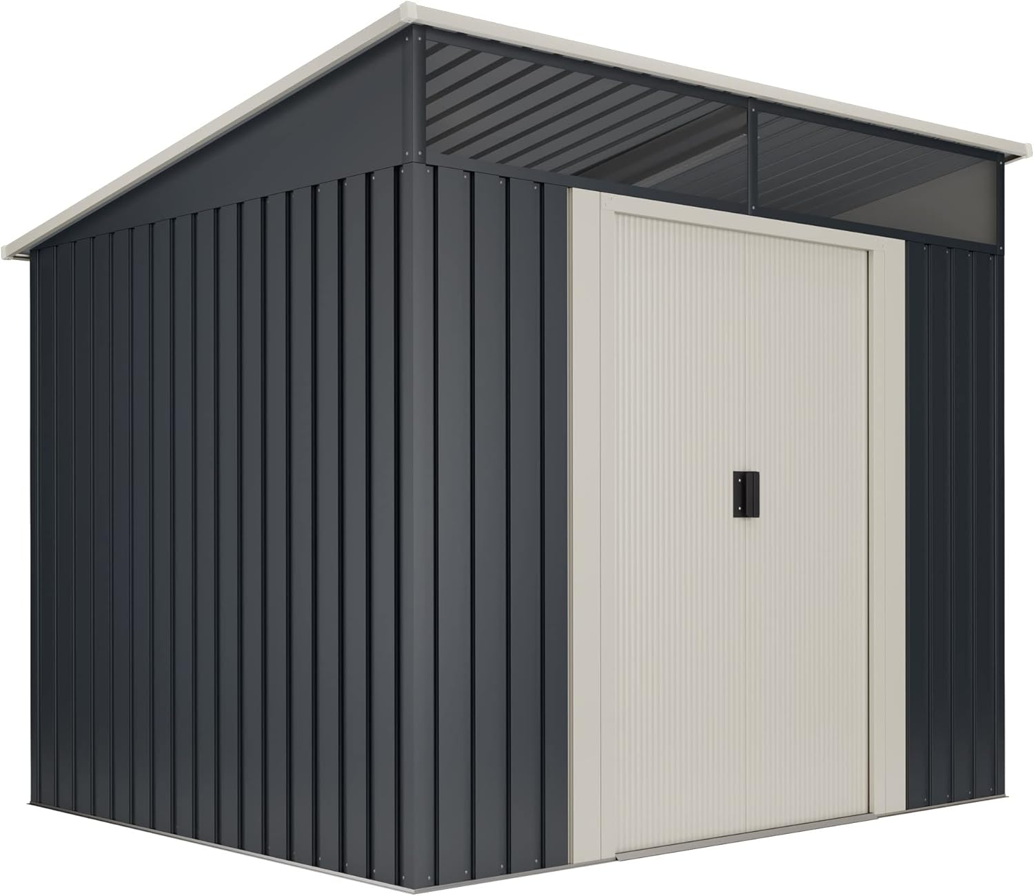 Wasabi - Stark - 194x239x203cm - Abri métal, fenêtre, porte double, toit plat