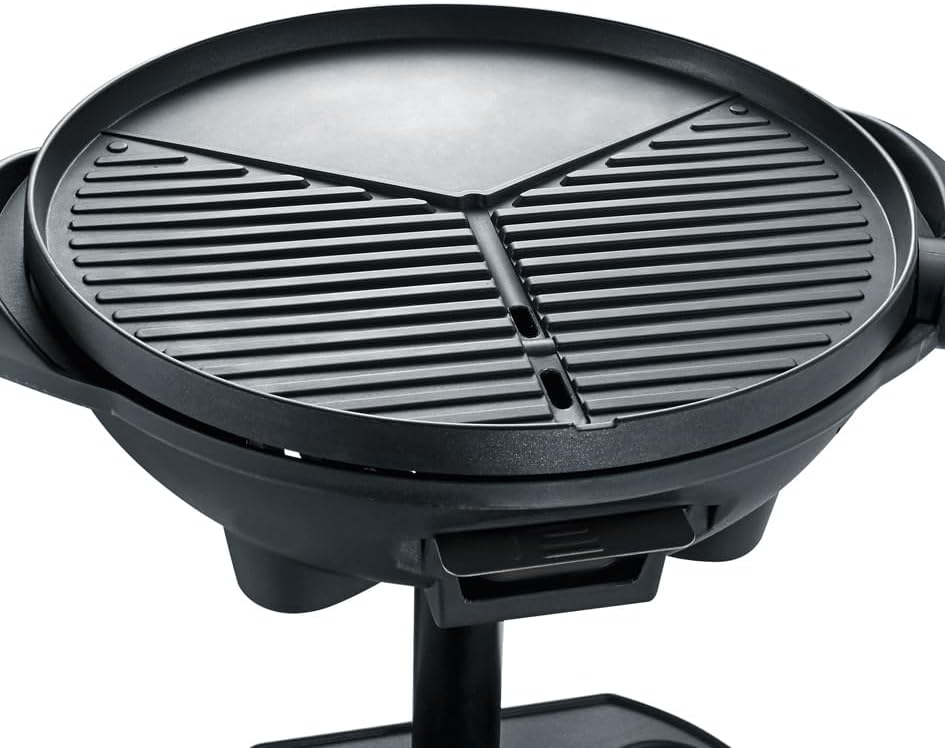 SEVERIN - barbecue électrique sur pieds - surface large, couvercle, grille fonte, thermomètre - PG 8541