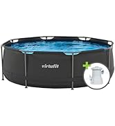 VirtuFit Piscine ronde à cadre - 244 cm - Facile à monter - Pompe filtrante et cartouche incluses...