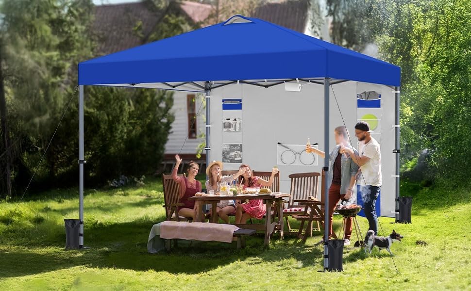 Yaheetech - tonnelle pliante jardin, hauteur réglable, anti-UV, imperméable