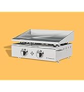 Vivaplancha Plancha Gaz Tout INOX 2 Feux 5 KW - Anti-adhésive et Nettoyage Facile modèle Flamenco