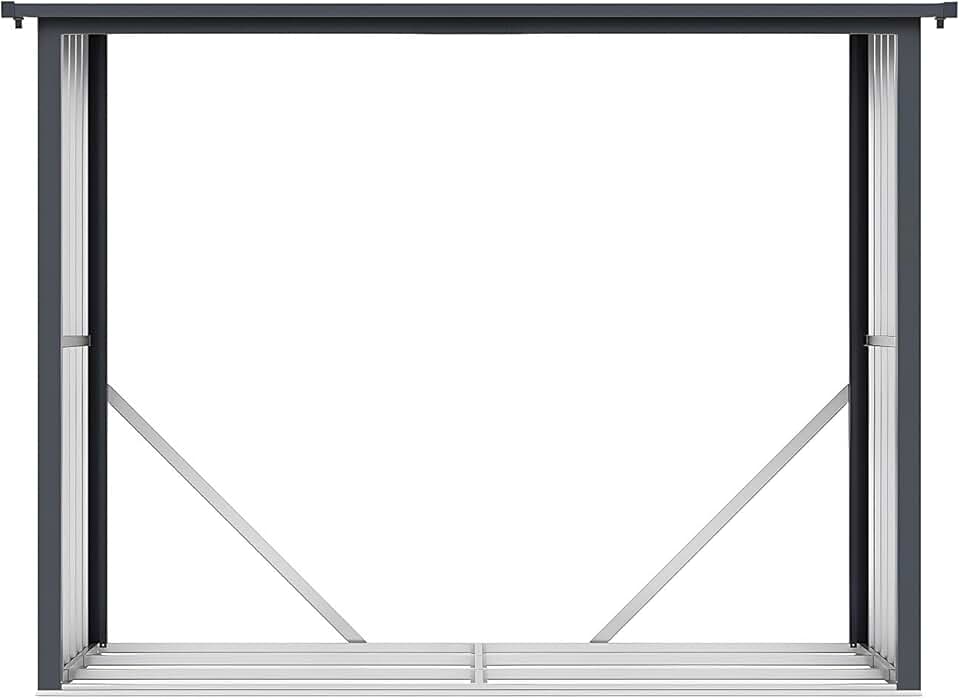 Vente-unique Abri b√ªches métal en Acier galvanisé Effet Bois 4,9 st√®res - 4,1 m3 Winwood - L.242 x P.89 x H.190 cm
