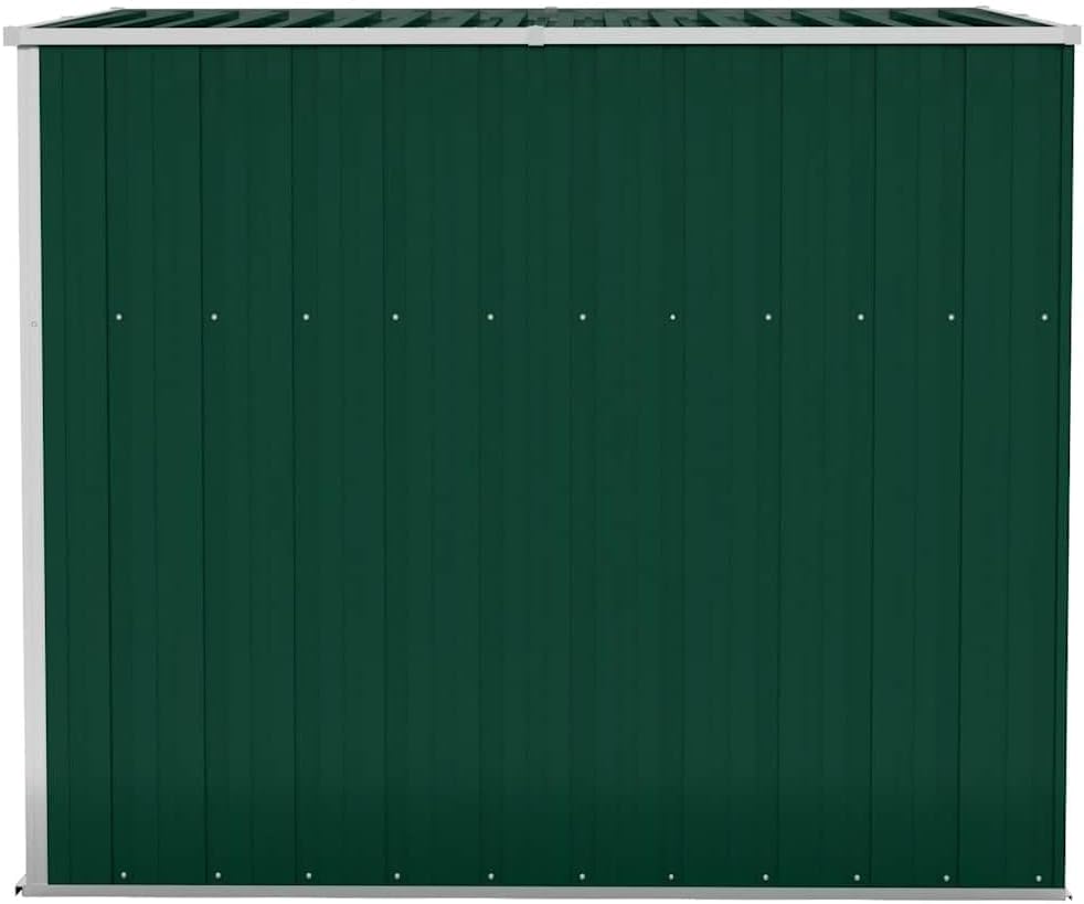 vidaXL - abri mural de jardin - 118x194x178cm - acier galvanisé, vert