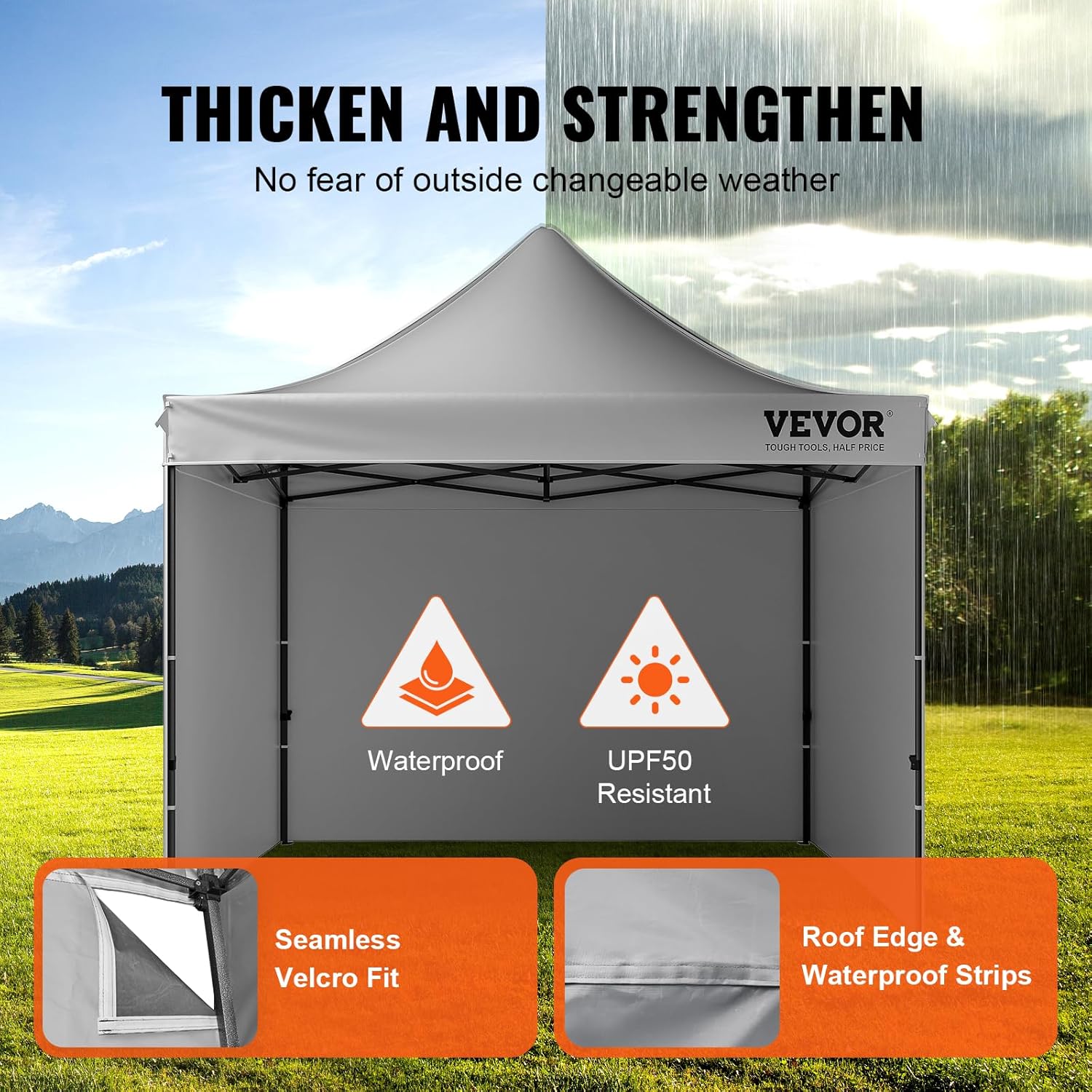 VEVOR - tonnelle pop-up série - 304x304 cm - parois amovibles, résistante UV, imperméable, sac à roulettes