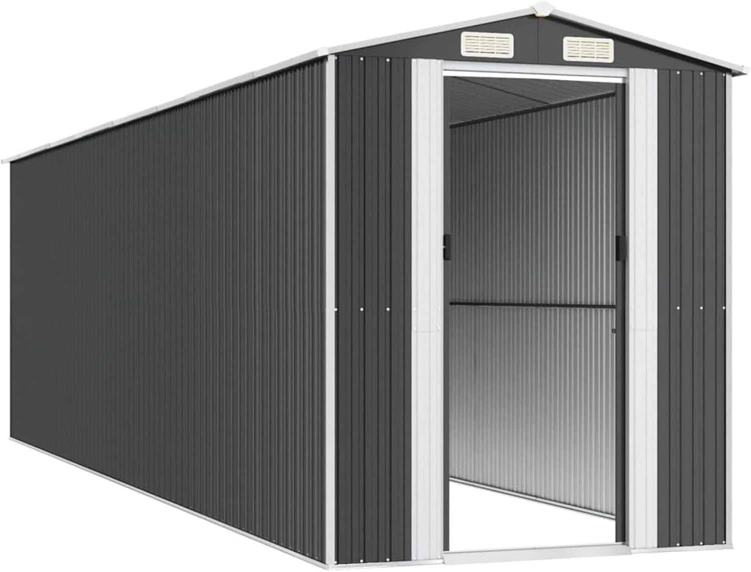 ShGaxin Abri de jardin, abris pour parcelles, abris de jardin, abri de jardin extérieur, maisons préfabriquées, acier galvanisé anthracite 192 x 689 x 223 cm