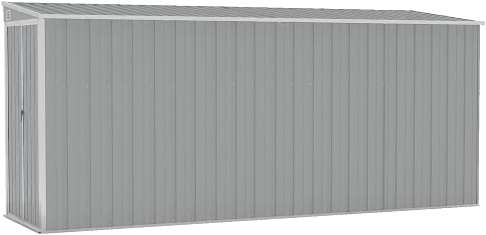 Générique Abri de Jardin Mural Gris 118x382x178 cm Acier galvanisé,Structures extérieures, Cabanes & abris de Jardin,316230