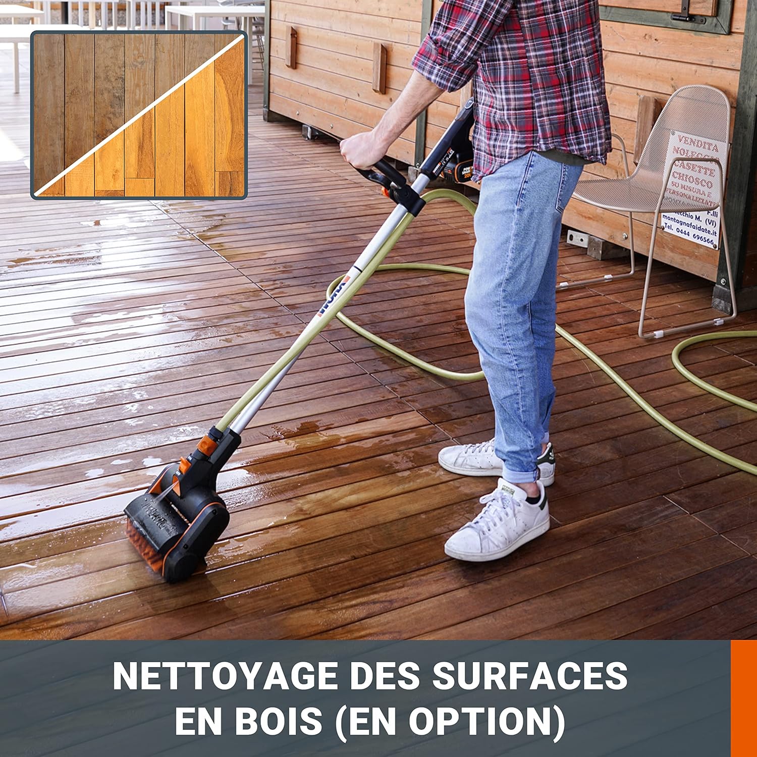 WORX - Brosse de nettoyage 20V - sans fil, 4Ah, chargeur rapide WG441E