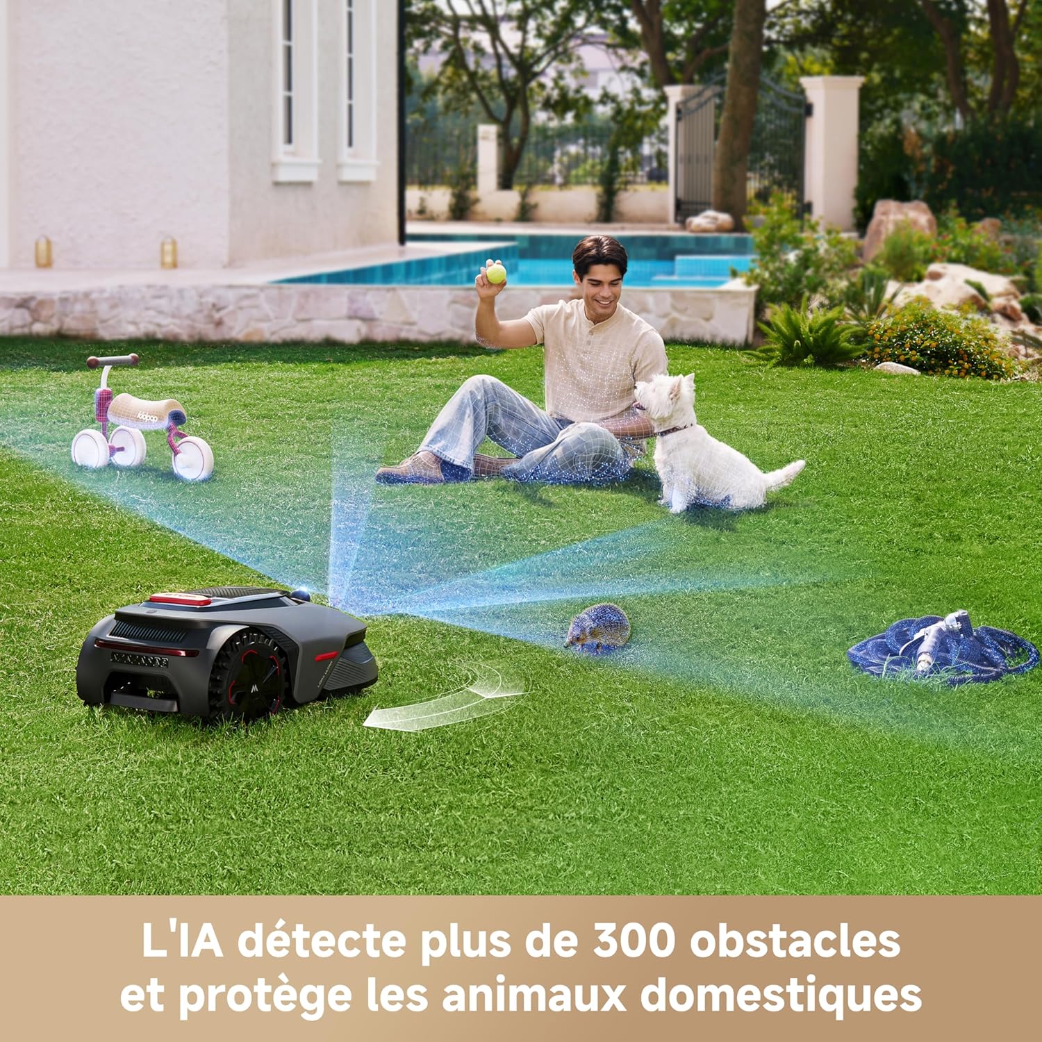 MOVA - LiDAX Ultra 800 - 800m² - Cartographie IA LiDAR, coupe bordures, sécurité, tous terrains LiDAX Ultra 800