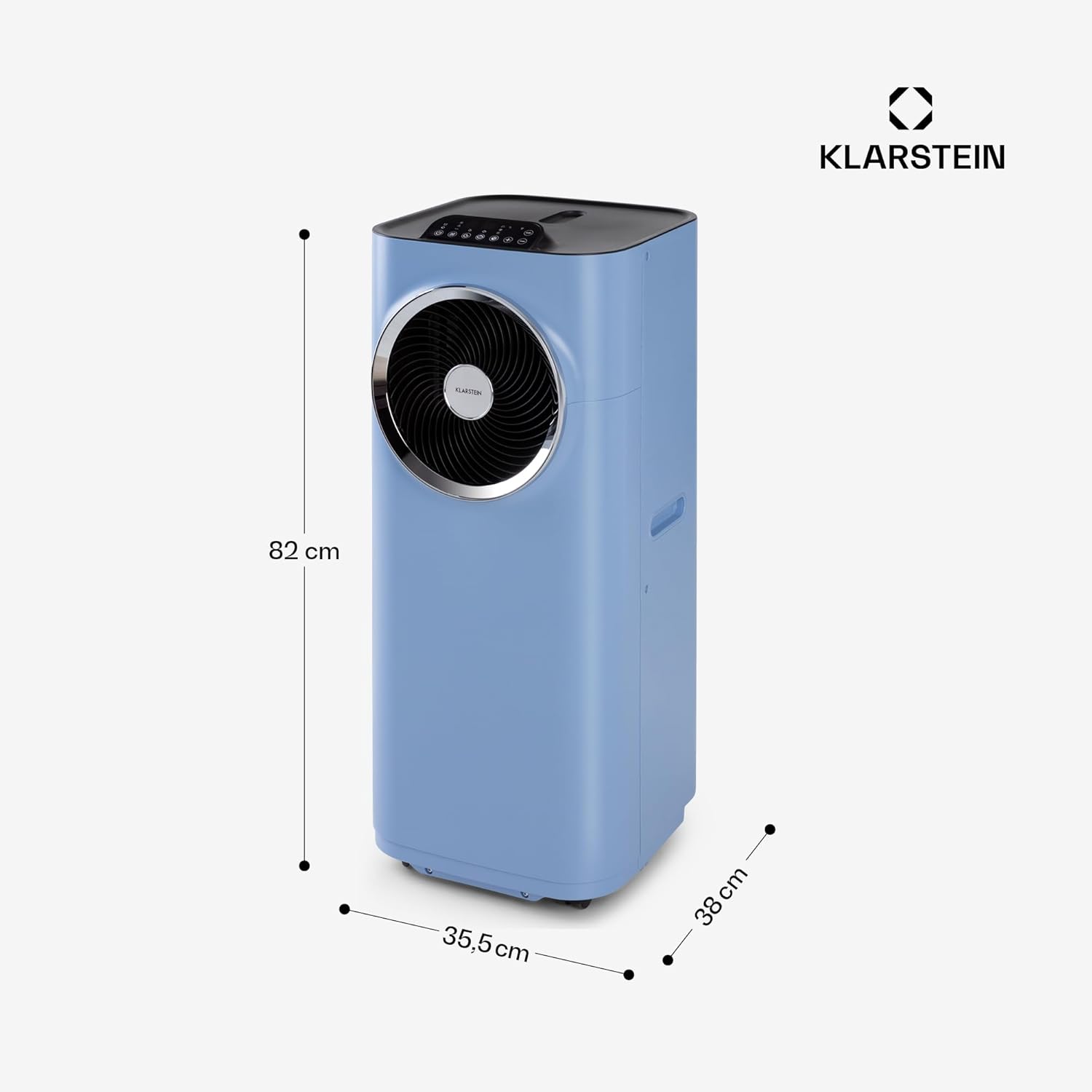 Klarstein Kraftwerk Smart 10K Climatiseur Mobile - 10,000 BTU, 29-49 m², Silencieux 50 dB, App & Alexa, Déshumidificateur 23 l/h, Ventilateur 440 m³/h, Télécommande, Kit Fenêtre Inclus, Bleu moyen