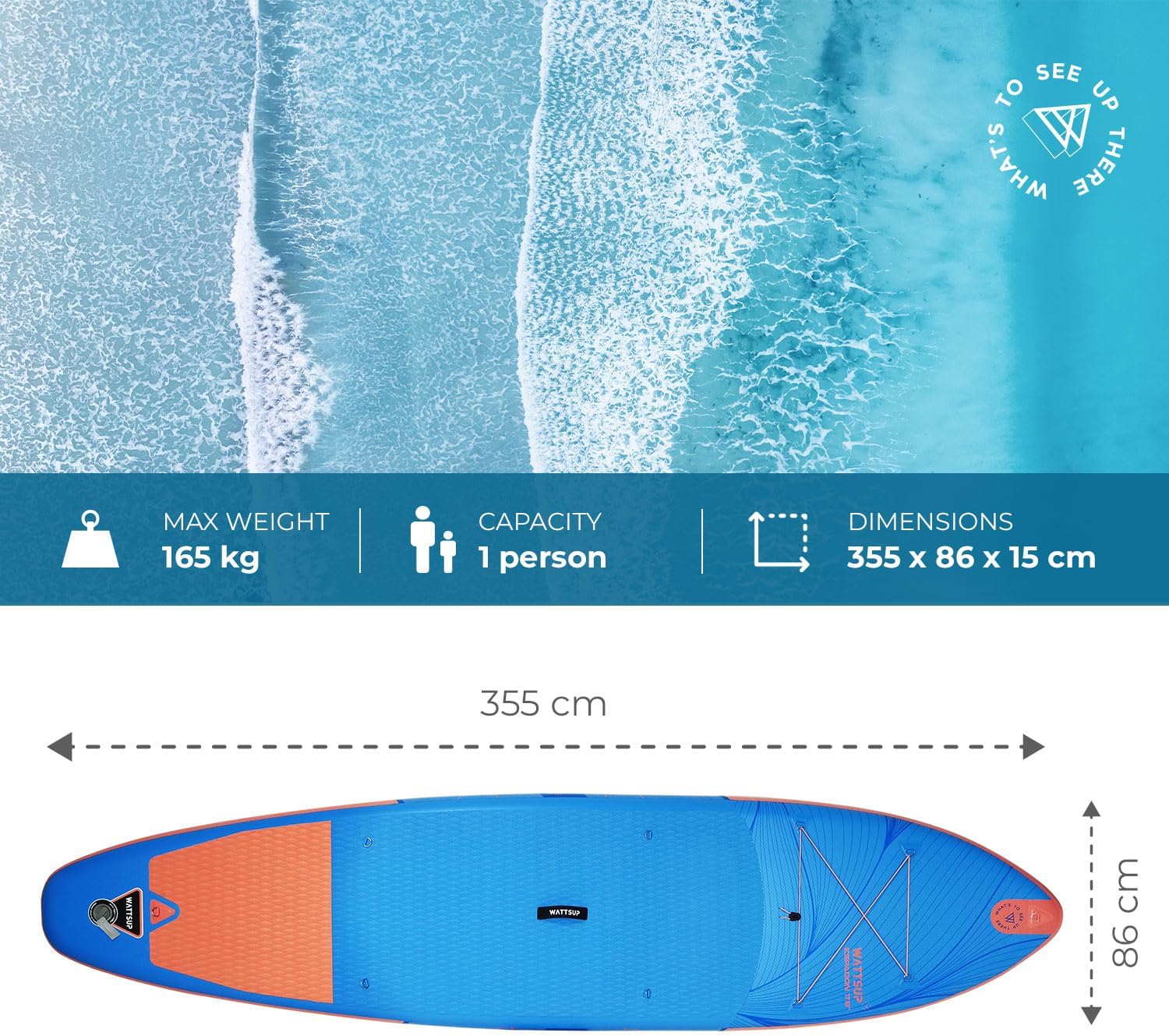 Wattsup - SUP Essentials Dropstitch - 320cm - pack complet paddle
